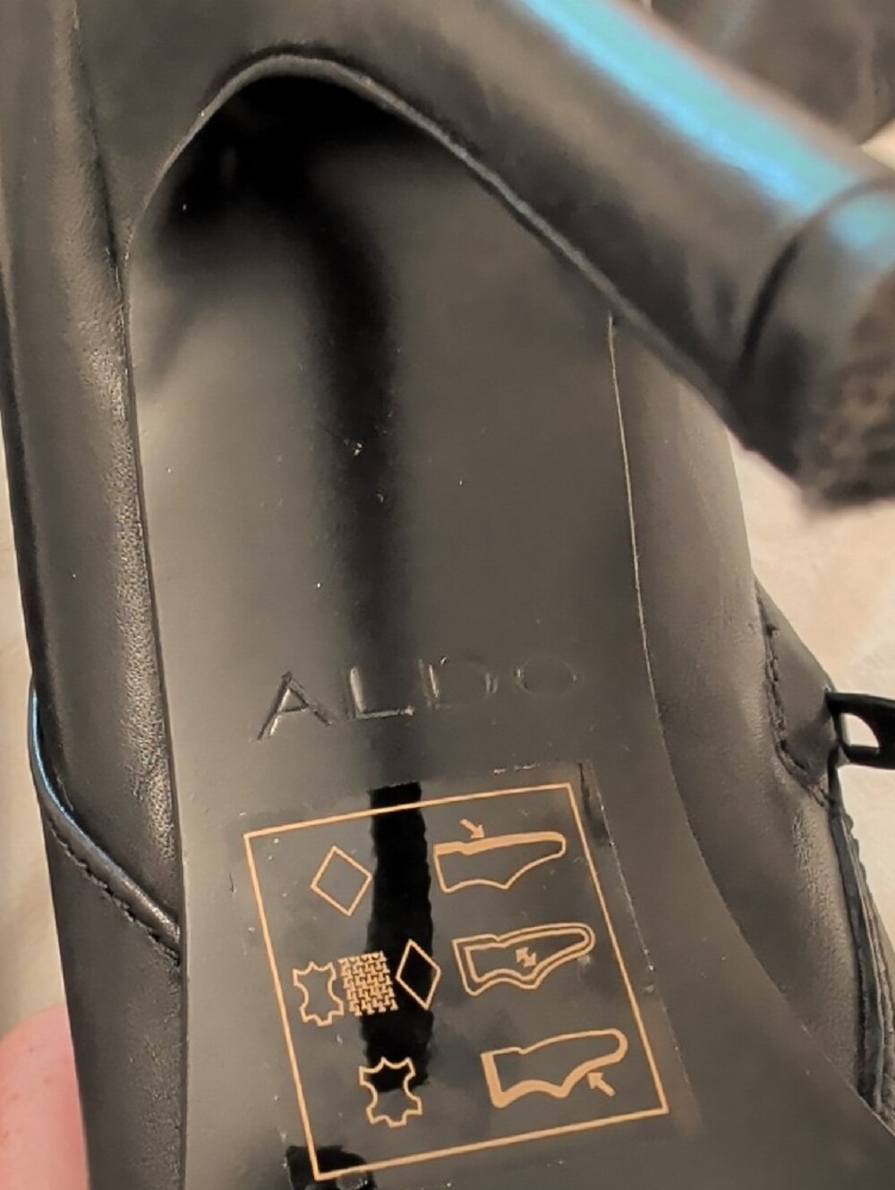 Aldo Black Pointed Toe Knee-High Heeled Boots - Picture 6 of 9